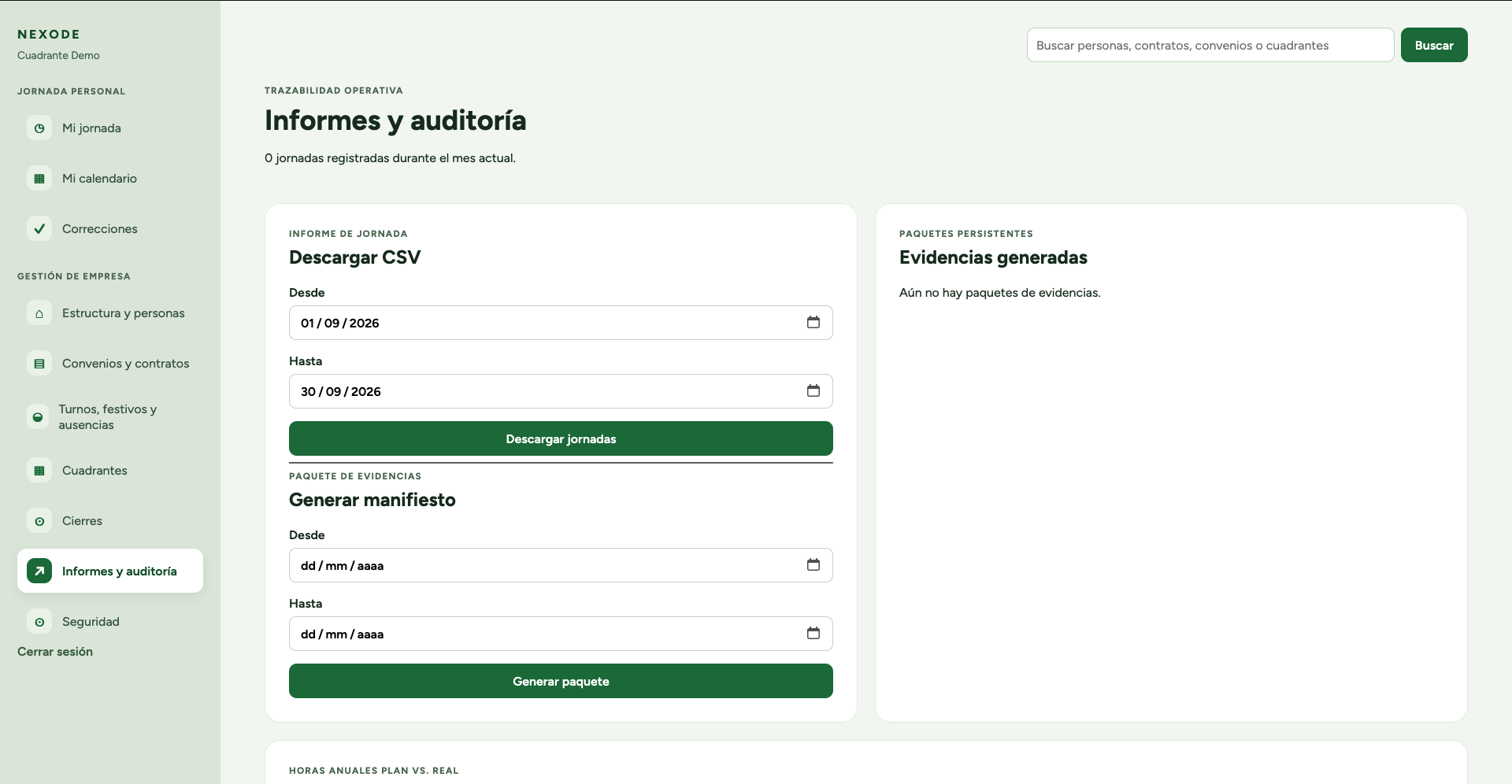 Informes y auditoría en Turnos