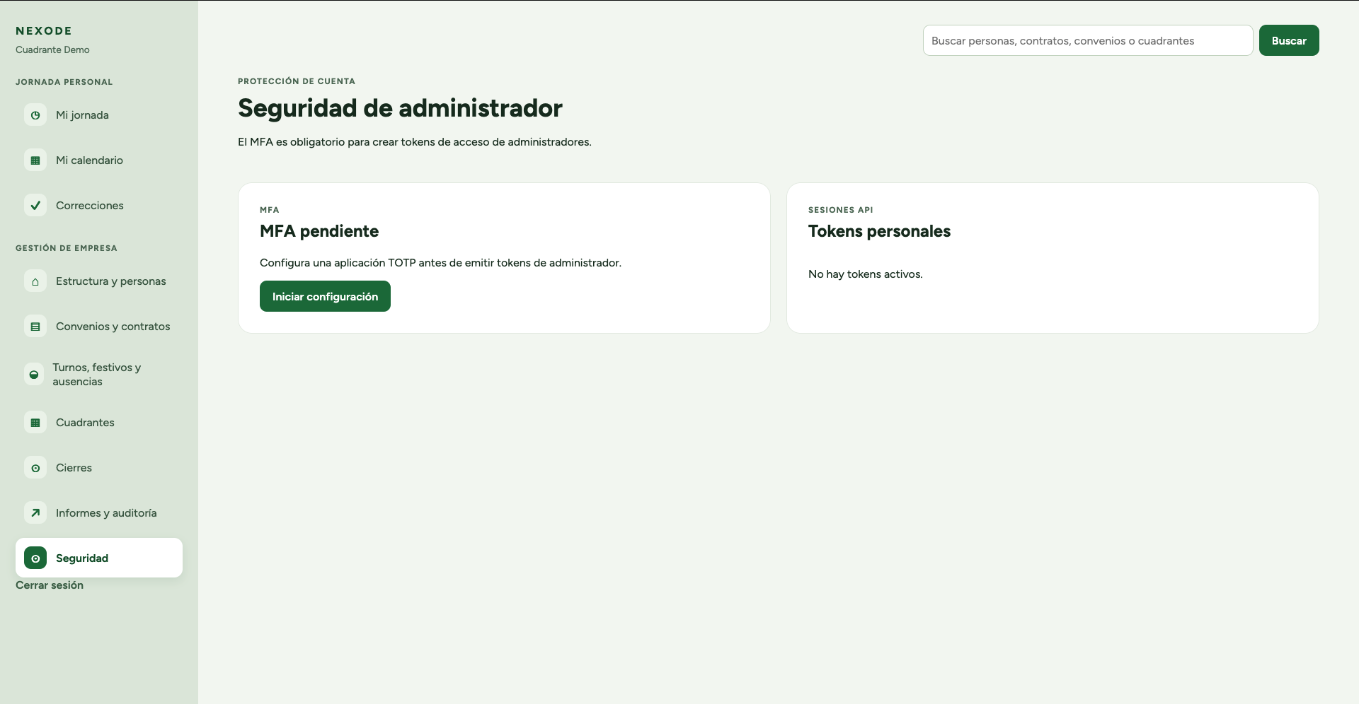 Seguridad y permisos en Turnos